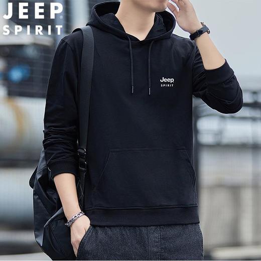 JEEP SPIRIT卫衣男秋季连帽运动男装纯色套头透气长袖上衣6547 商品图2