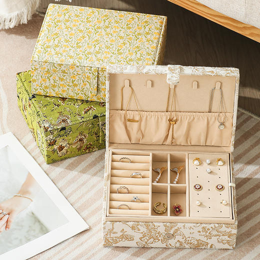 复古提花首饰收纳盒  | FORLEECHS大容量珠宝饰品收纳盒 商品图0