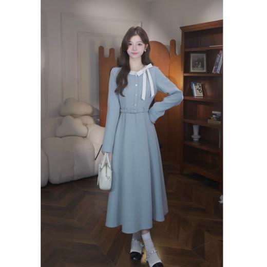 鹿向南「零温落雪」秋冬新款韩系显瘦气质原创小众设计感连衣裙女 商品图3