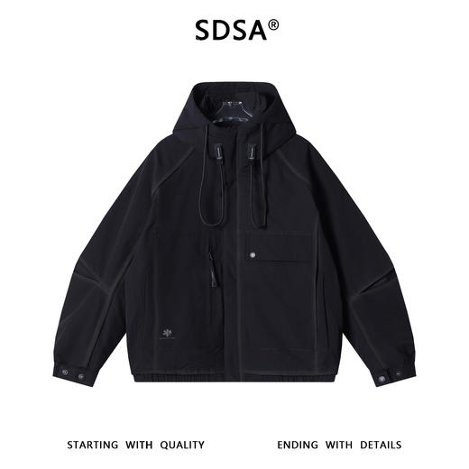 253223SDSA男士秋冬新款痞帅男装潮牌工装拉链立领连帽羽绒服外套百搭 商品图1