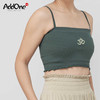 AddOne+1 New瑜伽普拉提运动高弹罗纹OM印花吊带短背心 商品缩略图1