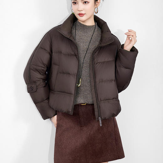 「高货wl」全新升级【铂金会员542/天猫729/差价187】(02927)洛诗琳气质90白鸭绒立领羽绒服2025冬季百搭泡芙保暖外套 商品图1