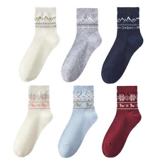 恒源祥  羊毛四季袜男女款6双装  HYX065WZ 商品图0