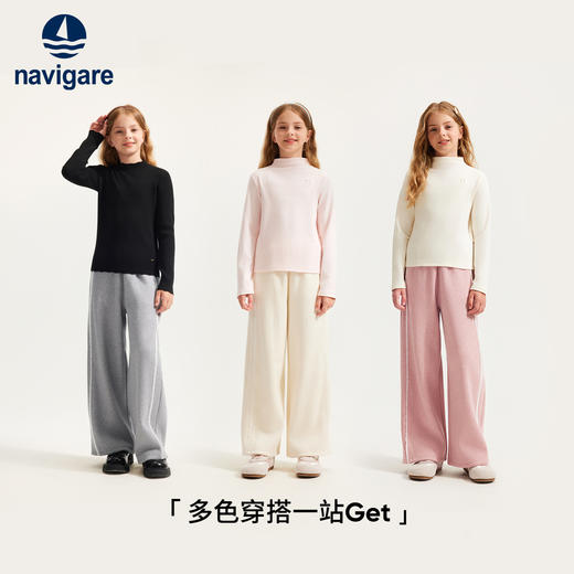 【纳维凯尔】【加绒】【140-170】意大利小帆船女童保暖直筒裤 商品图4