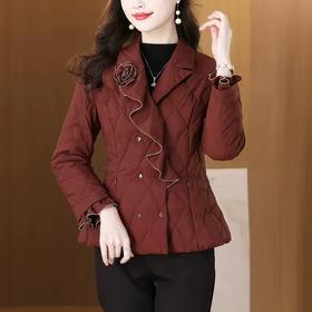 中老年妈妈时尚气质羽绒服女2025秋冬宽松短外套保暖棉衣长袖上衣