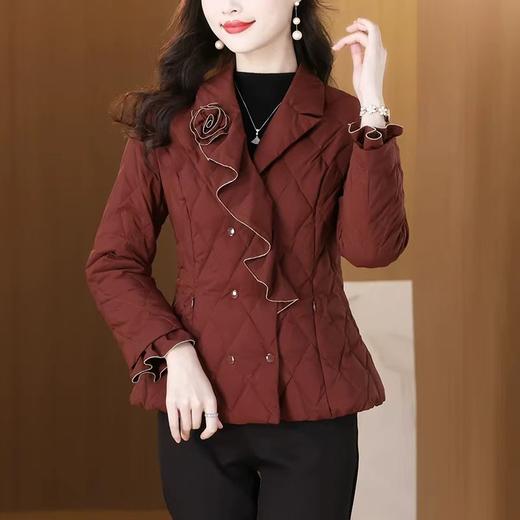 中老年妈妈时尚气质羽绒服女2025秋冬宽松短外套保暖棉衣长袖上衣 商品图0