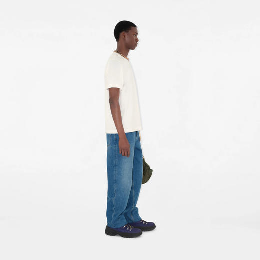 BURBERRY 巴宝莉 男士马术骑士徽标贴片宽松版型牛仔裤 蓝色 8111103 A1322 商品图3