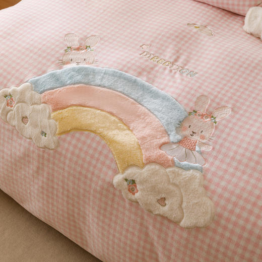 2025秋冬230g德国奶芙绒萌趣贴布刺绣四件套 商品图7