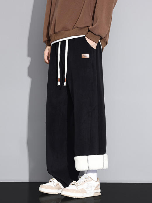 【GZ】无忧购羊驼绒裤子男士秋冬季保暖加绒加厚直筒裤29188#（截单后5-7天发货） 商品图2