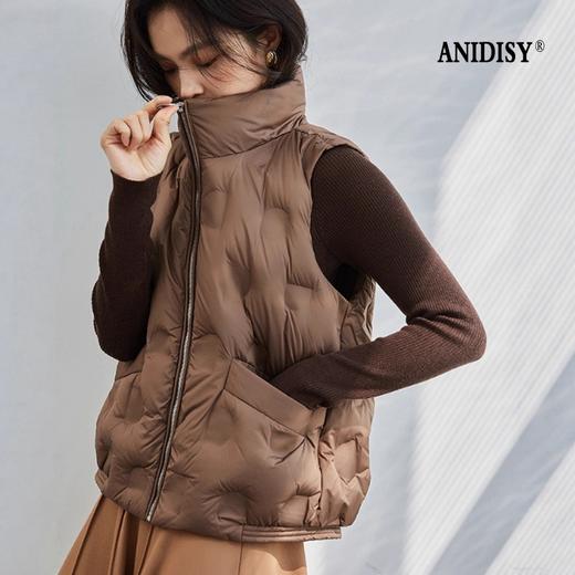 90白鸭绒立领拉链无袖加厚羽绒服马甲 商品图0