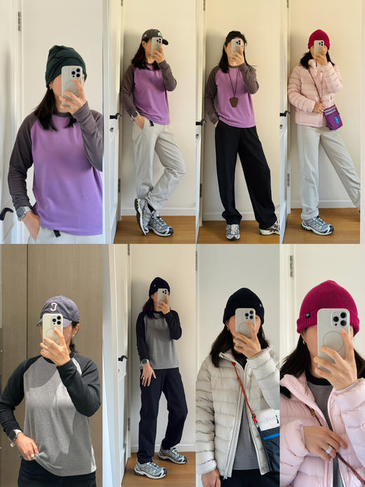 25秋冬--德绒 拼色插肩袖圆领长袖T【包邮+三天无理由退换】 商品图1