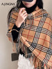 【积分兑换】阿菁娜冬季千鸟格格纹围巾F30D320001 商品缩略图3