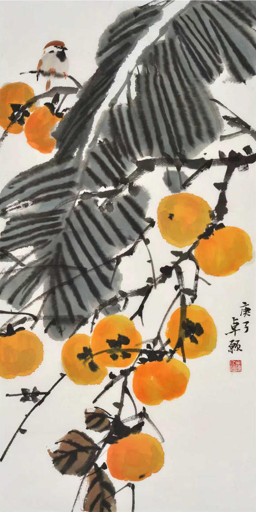 卓愿《好鸟择高枝》68x34CM 手绘纸本宣纸国画作品 商品图1