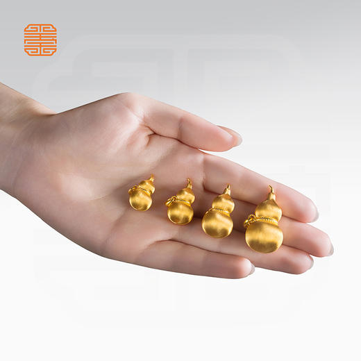 玺匠金铺《足金古法绒丝葫芦》足金9999 黄金吊坠 吉祥饰品挂坠礼物 商品图5