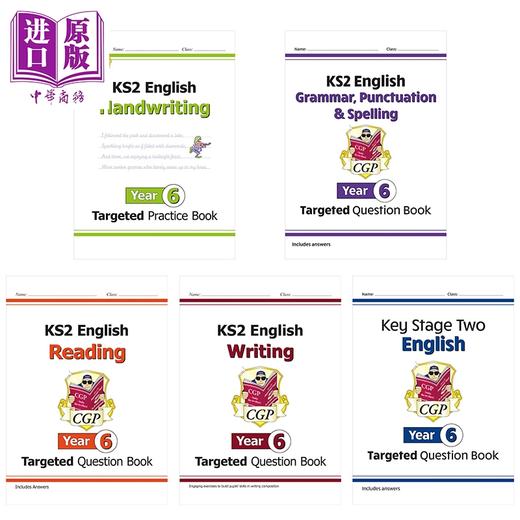 【中商原版】英国原版CGP小学六年级英语目标练习册5册 手写语法标点拼写阅读写作KS2 Year 6 English Targeted Practice Book 商品图0