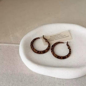 欧美独特气质豹纹植绒耳圈（40mm）-纪念日百货门店同款167750292