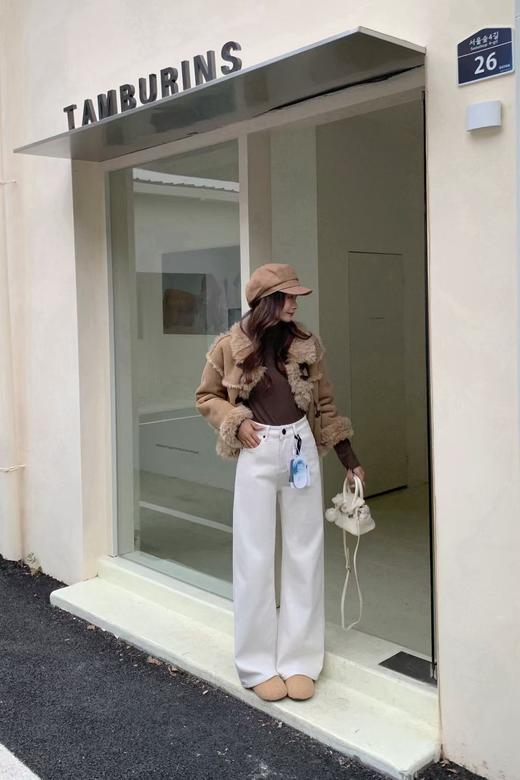 四面弹雪尼尔绒窄板裤！ 2025新款！后口袋刺绣，显腿细长直窄版阔腿裤 商品图3