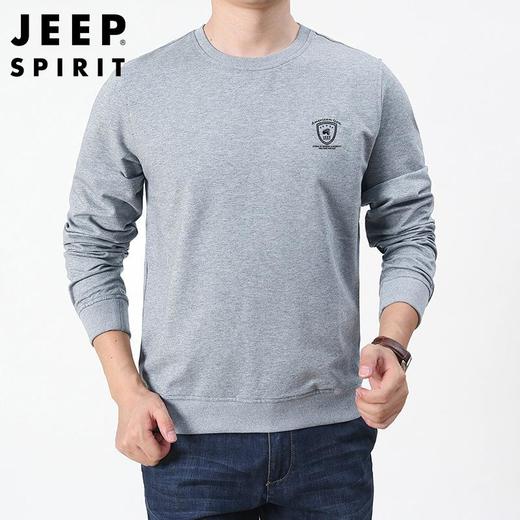 JEEP SPIRIT春款长袖T恤男宽松大码男士卫衣休闲圆领 7604新款 商品图4