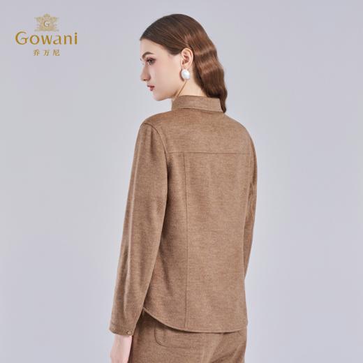 乔万尼2025冬新品宽松柔软100%绵羊毛翻领经典衬衫打底ED4B737 商品图4