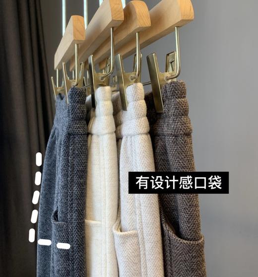 【Cindy自留】 垂感天花板 高克重人字纹羊毛醋酸阔腿裤 高腰运动休闲裤  加厚秋冬 商品图4