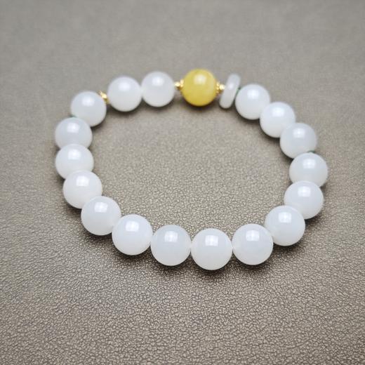 和田玉青海料冰底羊脂玉10mm招财转运手串 1122-23 商品图2