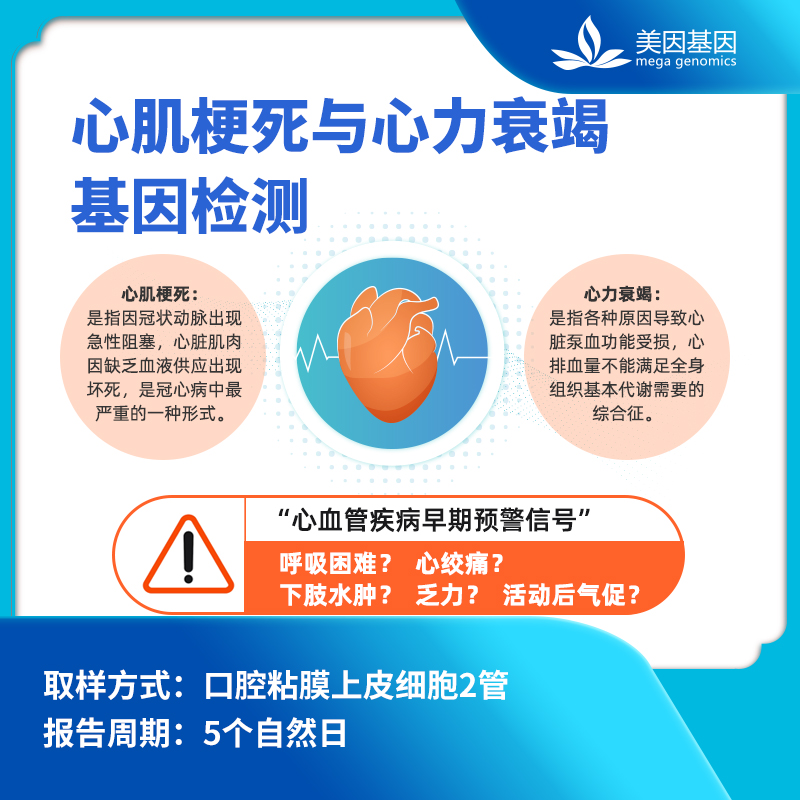 【蓝十字】心肌梗死与心力衰竭基因检测