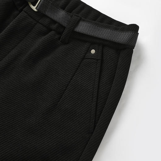 2025春新款男士休闲裤简约纯色锥形裤腰带设计百搭通勤长裤男K&C 商品图4