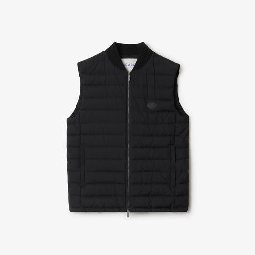 BURBERRY 巴宝莉 男士马术骑士徽标贴片尼龙羽绒马甲 黑色 8110274 A1189 商品图0