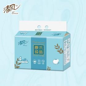 清风原木纯品四叶草压花100抽抽取式面纸24包/箱（箱装）