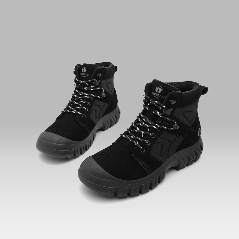 HANGTEN欢腾机能风男士保暖复古工装靴日常户外通勤高帮短靴B5221027RD
