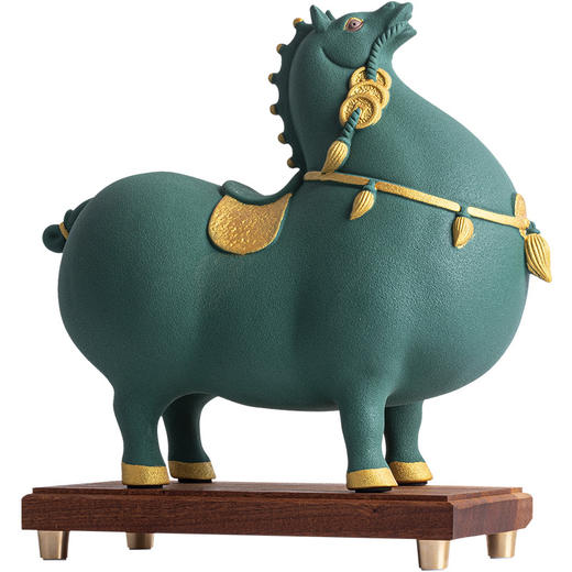 【马年】陶瓷唐马摆件 新中式客厅酒柜装饰桌面工艺品礼品 元旦新年春节礼物 商品图4