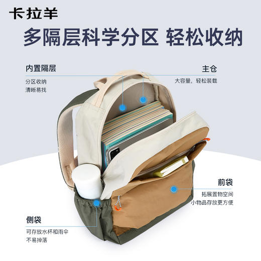 卡拉羊超轻云朵游学亲子晨练包大容量便捷双肩包启程系列CX5910 商品图3