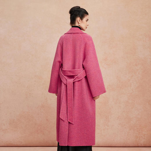 QH930斯尔丽2025新款杂花色轻柔慵懒风气质高雅廓形方式羊毛大衣 商品图1