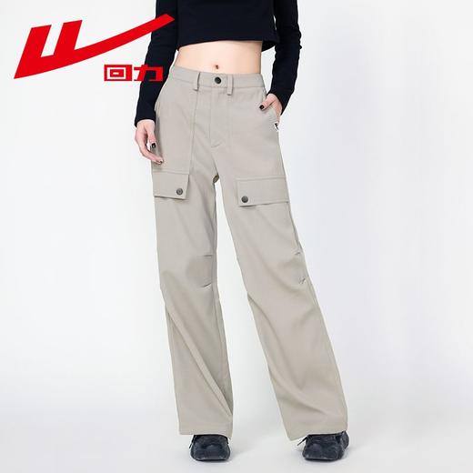 回力工装裤女2024春秋新款直筒宽松休闲阔腿裤百搭设计感西装长裤 商品图6