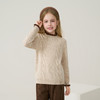 儿童100%羊绒衫2025秋冬女童半高领撞色木耳边棕色针织衫套头毛衣 商品缩略图1