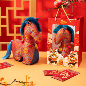 新年礼物【马年吉祥物 生肖马毛绒玩具】富贵布艺马挂件春节居家摆件