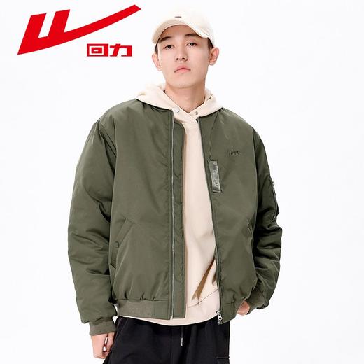 回力工装棉服男飞行夹克冬季新款潮牌棒球服保暖棉衣棉袄加厚外套 商品图8