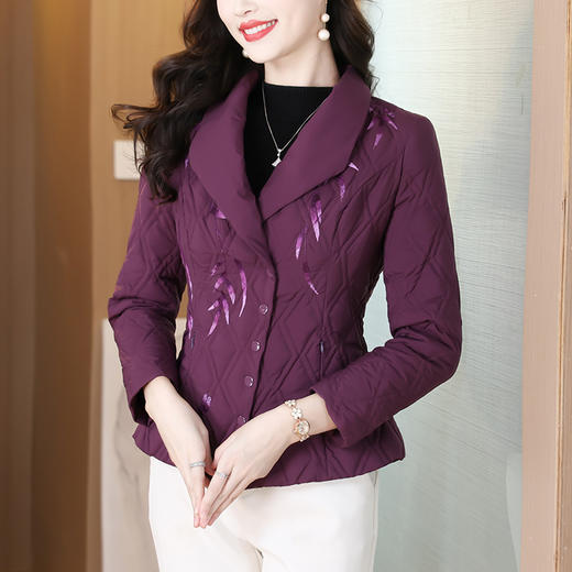 AHM xwf8805时尚复古西装领外套气质优雅轻薄保暖棉衣 商品图1