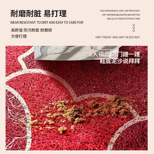 2025新年【迎福入屋】入户门地垫 红色丝圈进门脚垫 玄关家用乔迁喜庆除尘地毯 商品图2