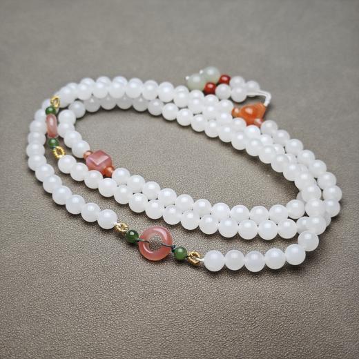 和田玉青海料羊脂玉冰底精美8mm108念珠 1122-22 商品图3