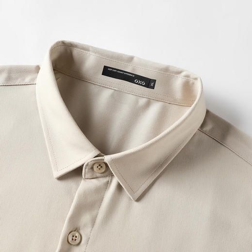 GXG男装秋季简约纯色舒适休闲日常通勤男式翻领长袖衬衫K&C 商品图8
