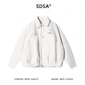 SDSA秋冬新款痞帅男装高街风字母拉链翻领羽绒服外套百搭时尚休闲
