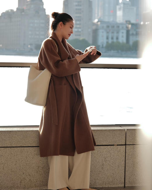 原单致知石湖仙丝牦牛绒长款大衣112605 商品图1