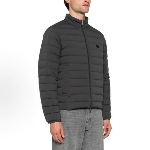 EMPORIO ARMANI 阿玛尼 男士鹰形徽标贴片绗缝尼龙全拉链羽绒服 绿色 8N1BQ2 1NLRZ U8112 商品图1