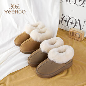 【暖冬鞋服丨YeeHoO英氏儿童冬季保暖雪地靴】加绒保暖内里，舒适御寒，宝宝出门玩雪也不会冻脚，加厚防撞鞋头，保护脚趾，经典的驼色和棕色两款可选，温柔又百搭，款式简约，通勤、旅游、休闲散步都能穿
