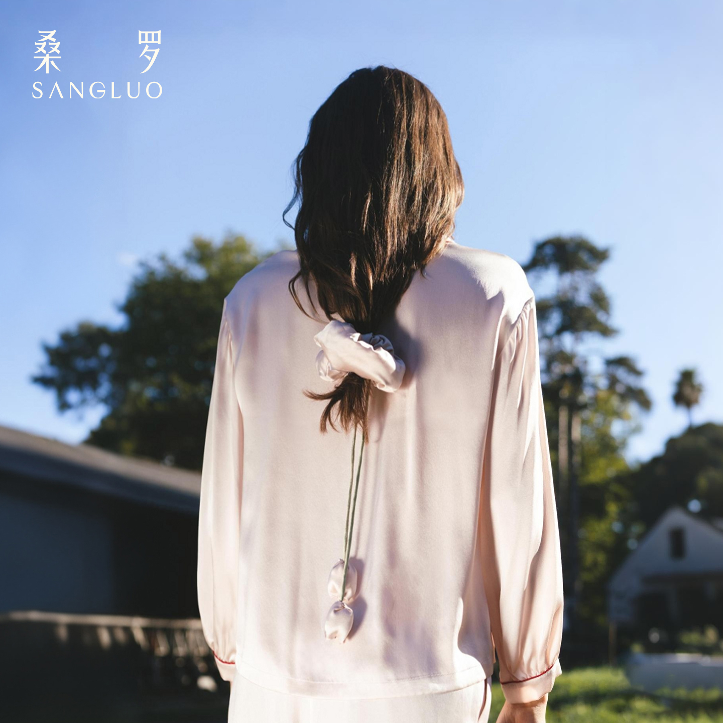 桑罗发饰桑蚕丝郁金香花苞大肠发圈立体有型呵护秀发