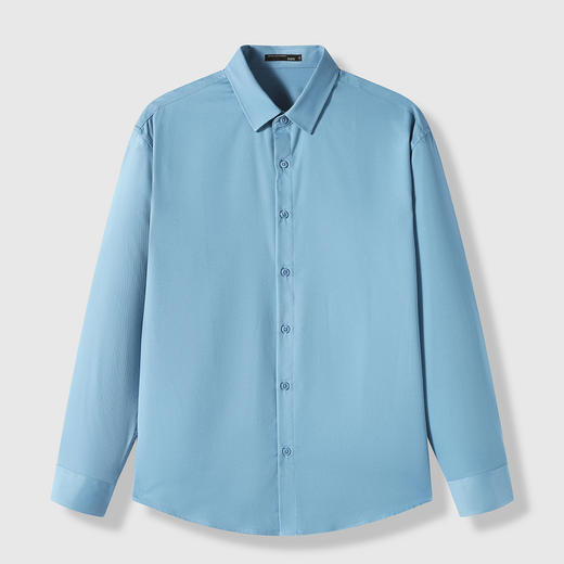 GXG男装秋季简约纯色舒适休闲日常通勤男式翻领长袖衬衫K&C 商品图4