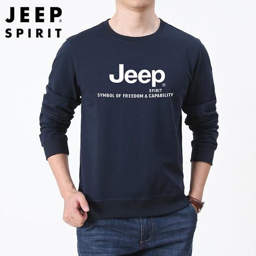 JEEP SPIRIT卫衣男秋新款潮圆领长袖t恤宽松男体恤衫男装7607(主推） 商品图3