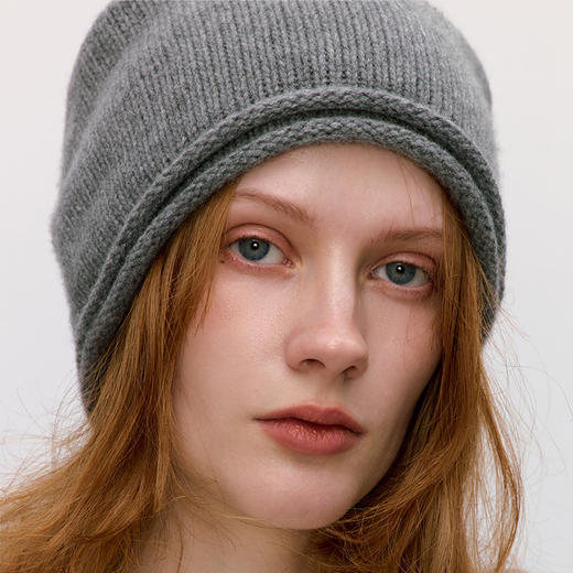 东黎 • 童心未远 素色彩条冷帽 山羊绒冬季帽子 5397 商品图5