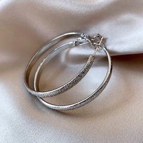 磨砂素圈耳环精致个性设计耳饰-纪念日百货门店同款165804752
